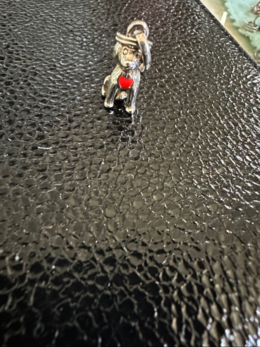 Links of London Silver dog charm with heart